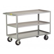 Little Giant Heavy Duty Shelf Truck 3GL-2448-6PHBK, 24x48 with 3 Retaining Lip Shelves