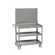 Little Giant Mobile Workstation 3MW-2436-5TL-LP, 24 x 36 with 3 Lip Shelves & Louvered Panel