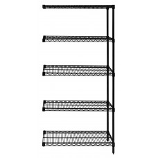 AD54-1236BK-5 Add-On Unit Black, 5 Shelf, 12" x 36" x 54"