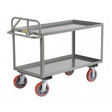 Little Giant Heavy-Duty Ergonomic Shelf Truck ERGL-2436-8PYBK Lip Shelves 24 x 36, 3,600 lb. Capacity