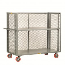 Little Giant 3-Sided Adjustable Shelf Truck - Mesh Sides T2-A-2448-6PY, 24 x 48