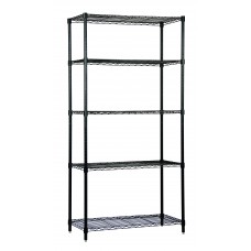 Quantum WR54-1236BK-5 Black Wire Shelving (5 shelf) 12" x 36" x 54"