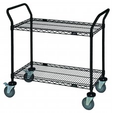 Black Utility Cart (18x36) 2 shelves Black Utility Cart (18x36) 2 shelves