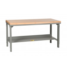 Little Giant Welded Steel Workbench with Butcher Block Top Adjustable Height WSJ2-2448-AH, 24 x 48