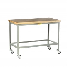 Little Giant Butcher Block Top Table Open Base WT-2424-3R, 24 x 24