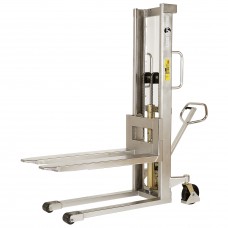 Interthor Stainless Steel Stacker & Positioner (Manual Lift/Manual Push) Fork Over