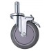 WR-00H Four Swivel 5" x 1-1/4" Polyurethane Casters, 2 with brake